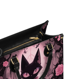 Pink Noir Cat Leather Handbag