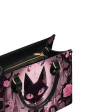Pink Noir Cat Leather Handbag