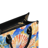 Azure Shell Leather Handbag