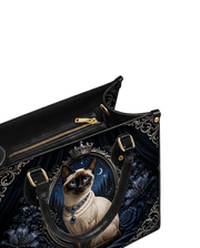 Regal Brocade Leather Handbag
