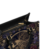 Bone Art Leather Handbag