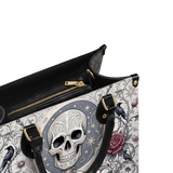 Bone Scroll Leather Handbag