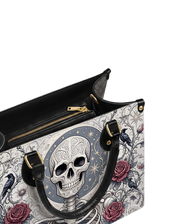 Bone Scroll Leather Handbag