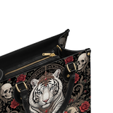 Crowned Tiger Leather Handbag