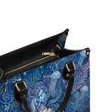 Oceanic Dreamscape Leather Handbag