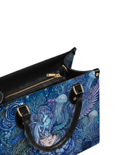 Oceanic Dreamscape Leather Handbag