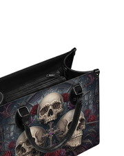 Trinity Skulls Leather Handbag