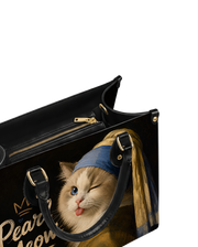 Pearl Meow Leather Handbag