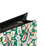 Mahjong Kitty Leather Handbag