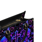 Neon Skull Leather Handbag
