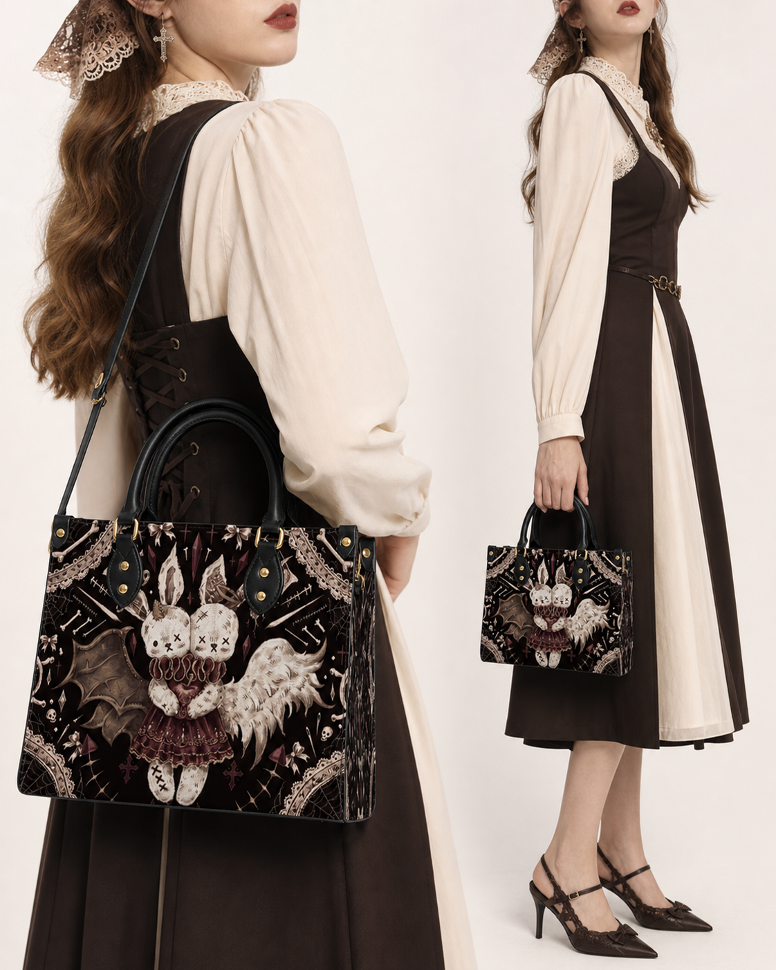 Dollhouse Noir Leather Handbag