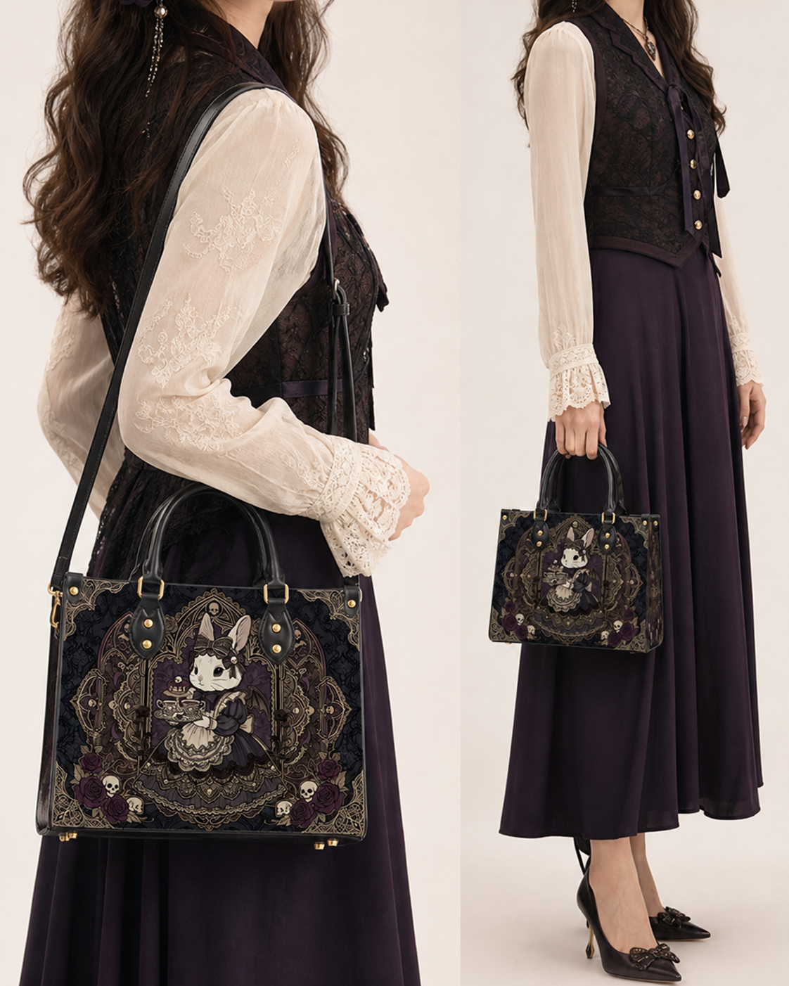 Rabbit Noir Leather Handbag