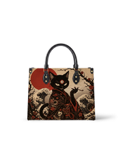 Crimson Bakeneko Leather Handbag