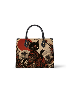 Crimson Bakeneko Leather Handbag