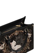 Dual Feline Leather Handbag