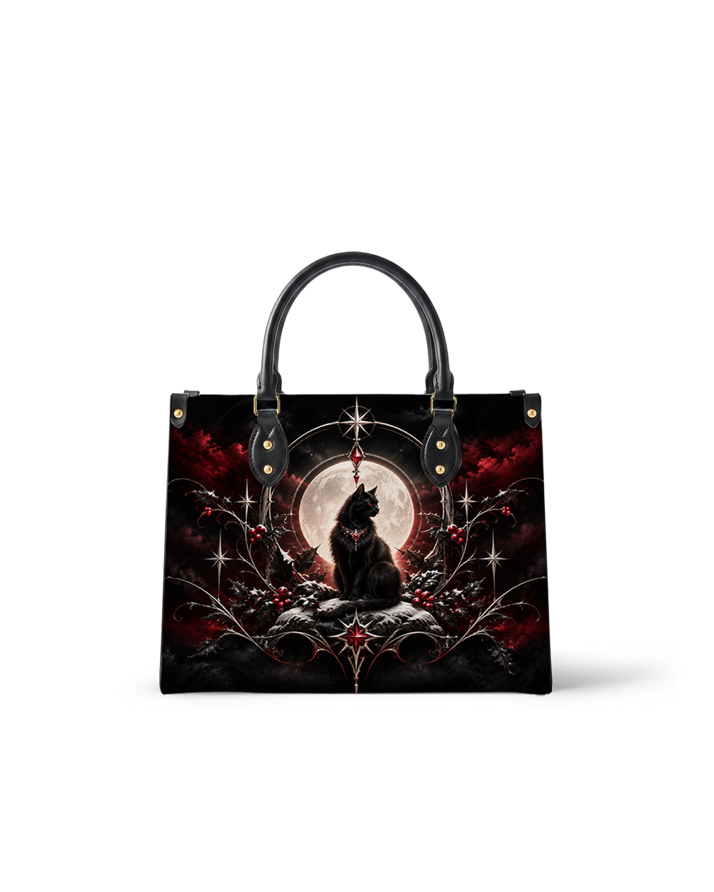 Winter Cat Leather Handbag