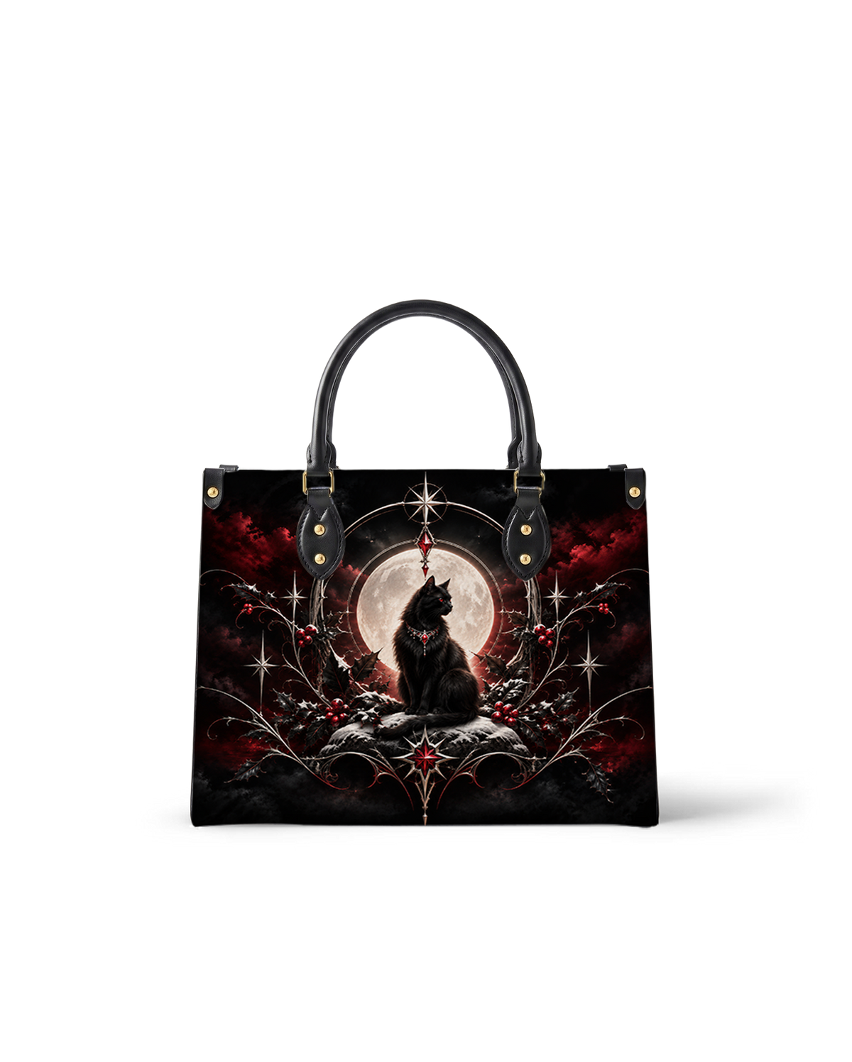 Winter Cat Leather Handbag