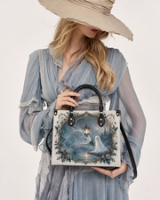 Moon‑Lake Wisp‑Lantern  Leather Handbag