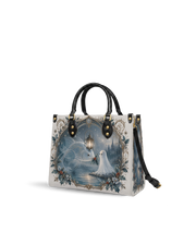 Moon‑Lake Wisp‑Lantern  Leather Handbag