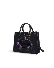 Moon Crystal Cat Leather Handbag