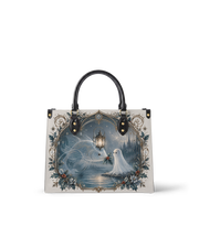 Moon‑Lake Wisp‑Lantern  Leather Handbag