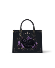 Moon Crystal Cat Leather Handbag