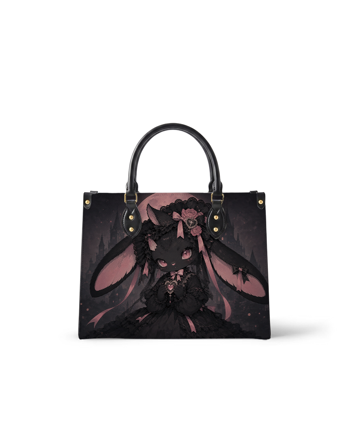 Dusk Moon Bunny Leather Handbag