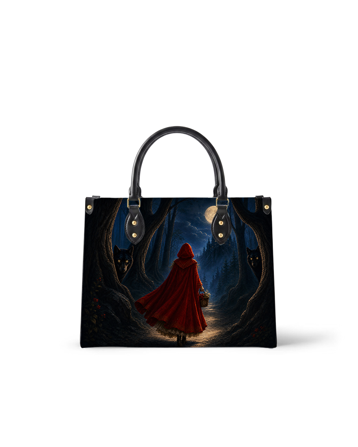 Midnight Redhood Leather Handbag