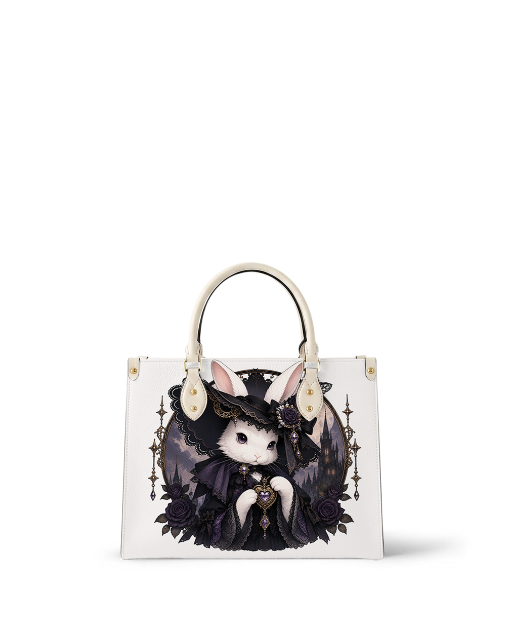 Castle White Hare Leather Handbag
