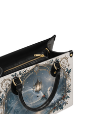 Moon‑Lake Wisp‑Lantern  Leather Handbag