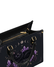 Moon Crystal Cat Leather Handbag
