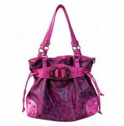 Hot Pink Leopard Drawstring Bag