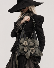 Dark Rose Mesh Hobo Bag