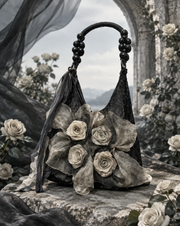 Dark Rose Mesh Hobo Bag