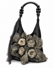 Dark Rose Mesh Hobo Bag