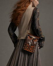 Gothic Owl Statement Crossbody Bag