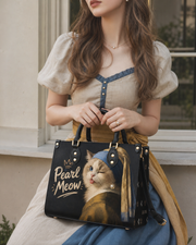 Pearl Meow Leather Handbag