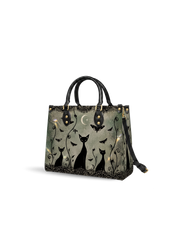 Nocturne Feline Leather Handbag