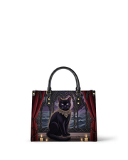 Candlelight Cat Leather Handbag