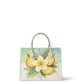 Tropiflora Leather Handbag
