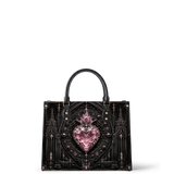 Crystal Heart Leather Handbag