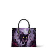 Violet Moon Feline Leather Handbag