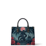 Crimson Moon Dragon Leather Handbag