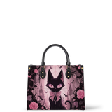 Pink Noir Cat Leather Handbag
