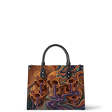 Skull Vortex Leather Handbag