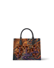 Skull Vortex Leather Handbag