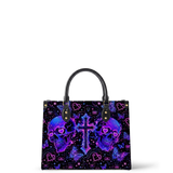 Neon Skull Leather Handbag