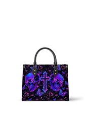 Neon Skull Leather Handbag