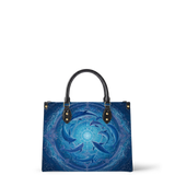 Circle Dolphin Tides(Clarity) Leather Handbag