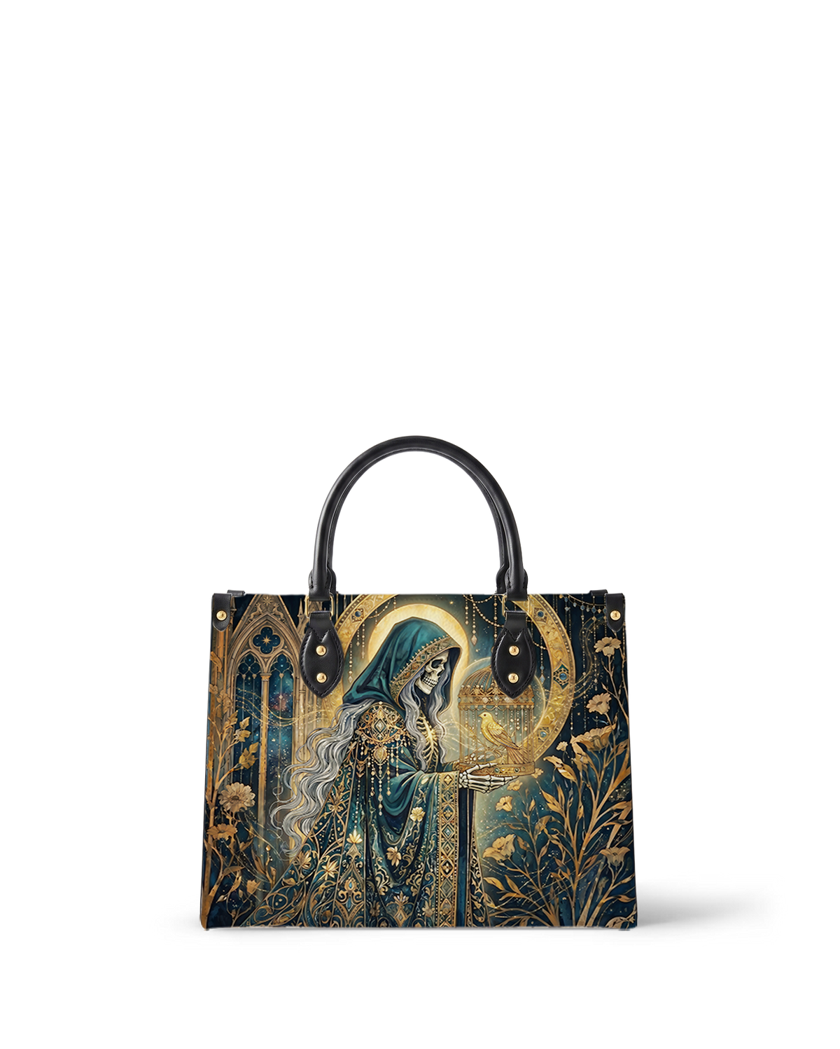 Gilded Reaper  Leather Handbag